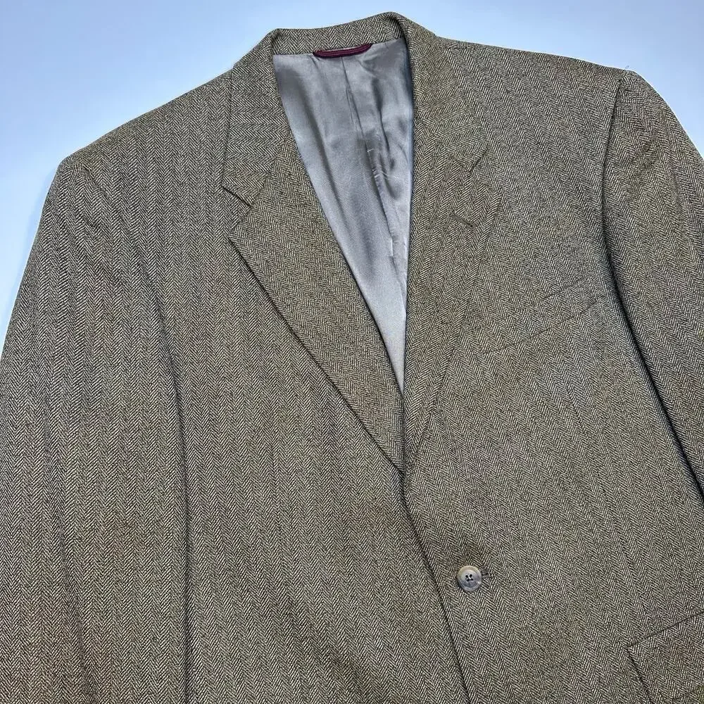 Hart Shaffner & Marx Nordstrom Herringbone Wool Blazer Sport Coat 42R
